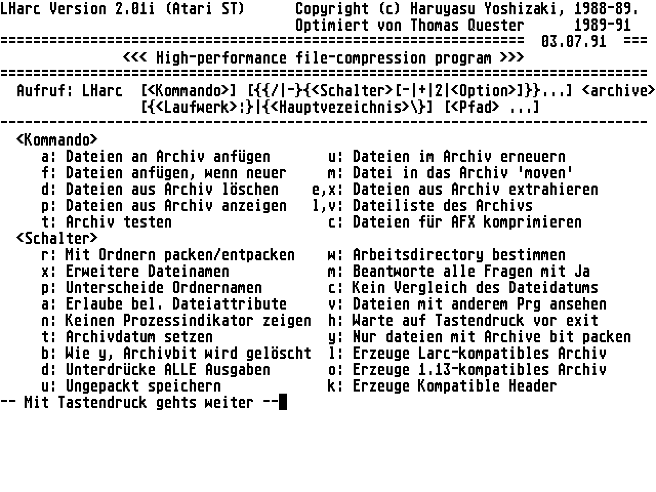 LHARC — screenshot 1
